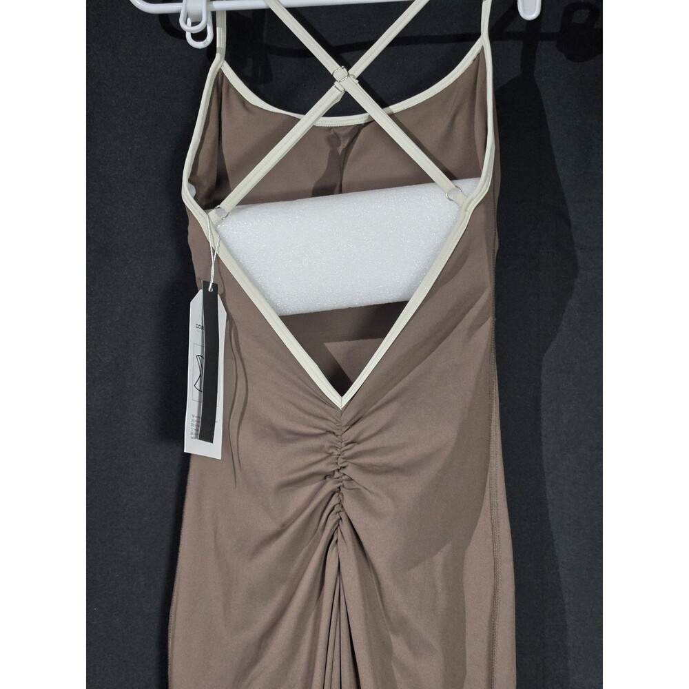 NEW Corsets By Enfajate Flared Workout Jumpsuit Womens M Brown Scrunch Butt NWT - Picture 3 of 16